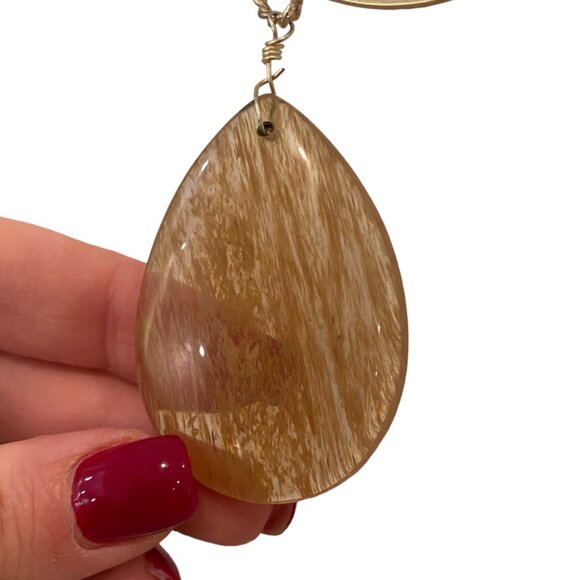 Lia Sophia large chain necklace Brown Beige Gold Tone - Picture 5 of 7